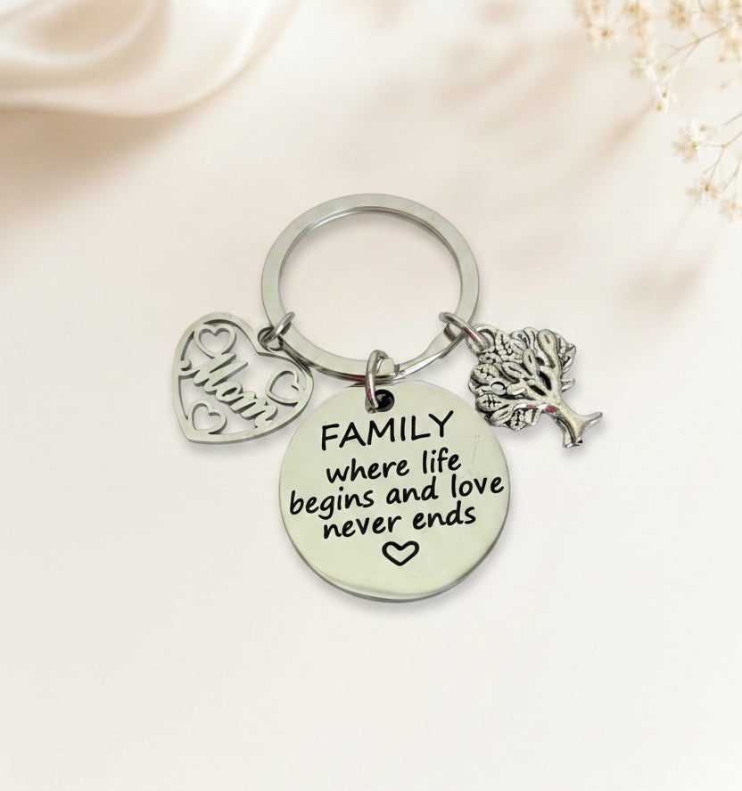 Personalized Stainless Steel Family Keychain