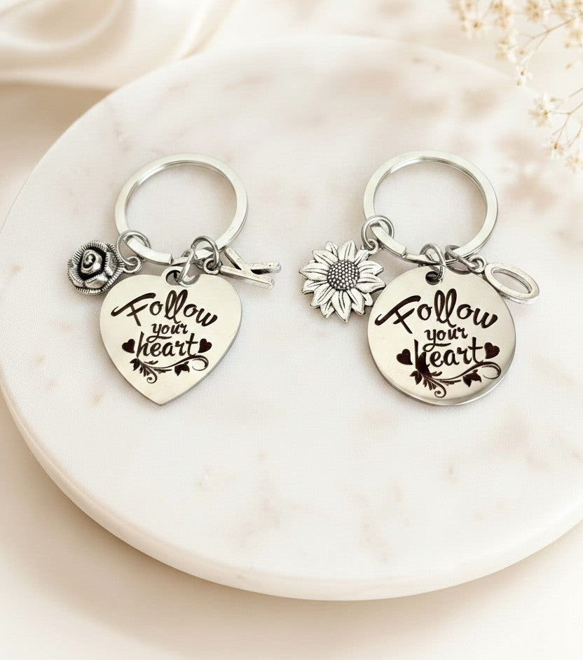Personalized Follow Your Heart Keychain