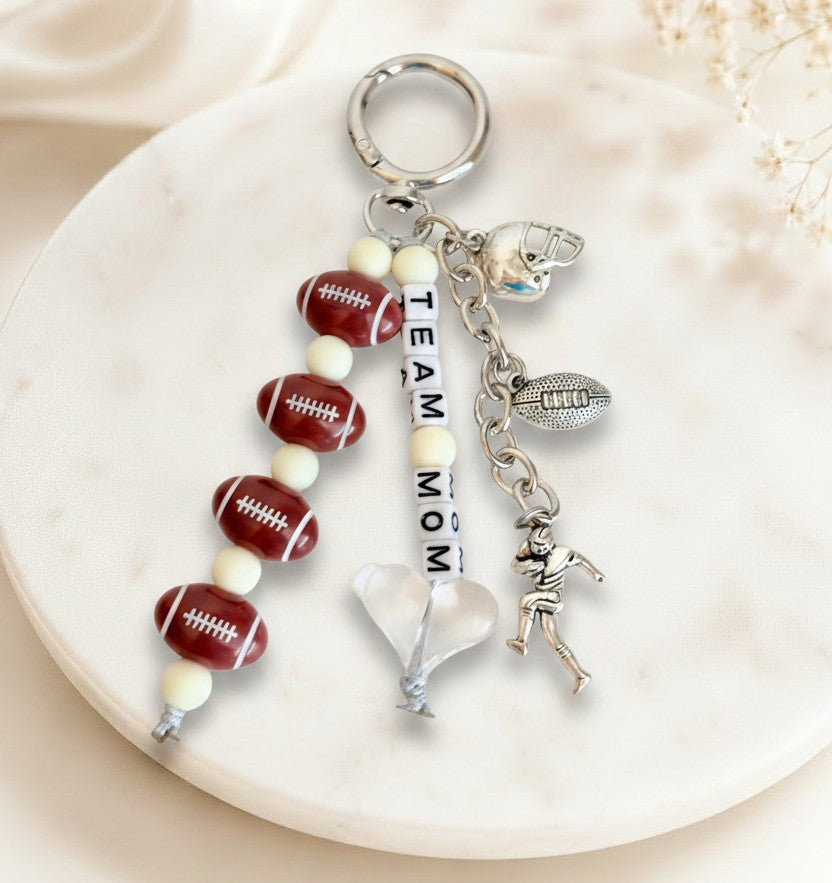Personalized Sports Bag Charms • Basketball • Baseball & Football Charm