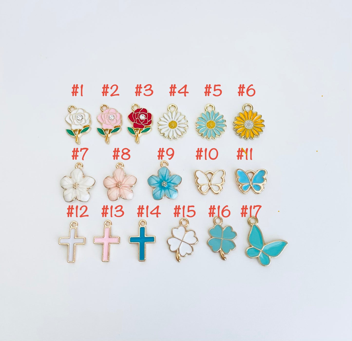 Personalized Initial Bag Charm with Flower Charm Clip-On Clasp • Enamel Letter Clip-On • Custom Purse Charm • Floral Keychain Gift