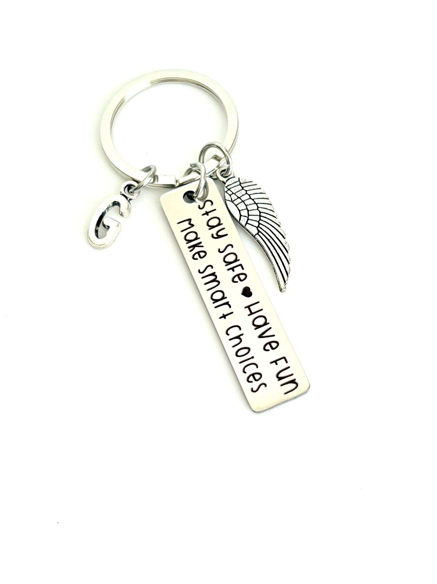 Personalized Stay Safe Keychain • Inspirational Gift