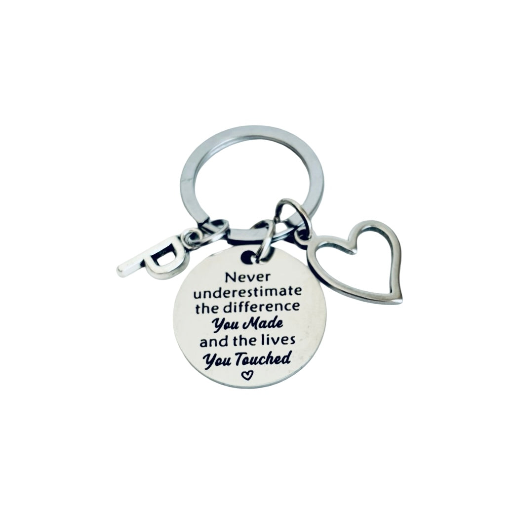 Personalized Stainless Steel Keychain • Inspirational Gift •Thank You Gift • Teacher Gift