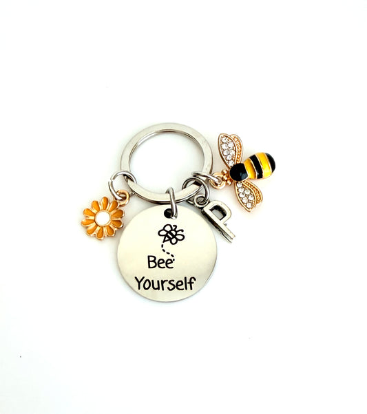 Personalized Stainless Steel “Be Yourself” Keychain • Inspirational Gift • Motivational Gift