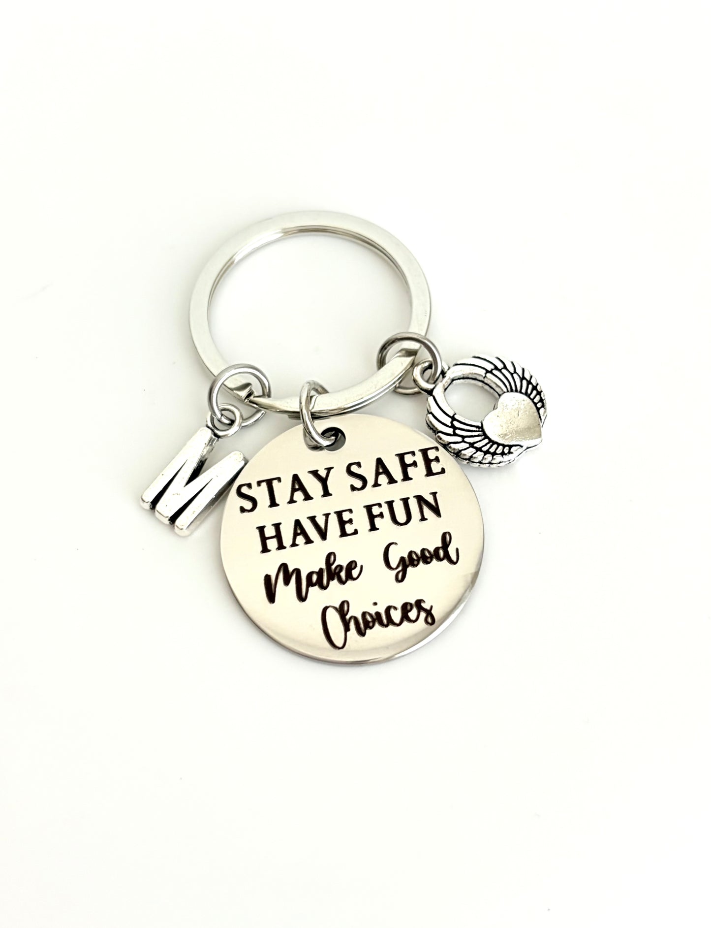 Personalized Stay Safe Keychain • Inspirational Gift