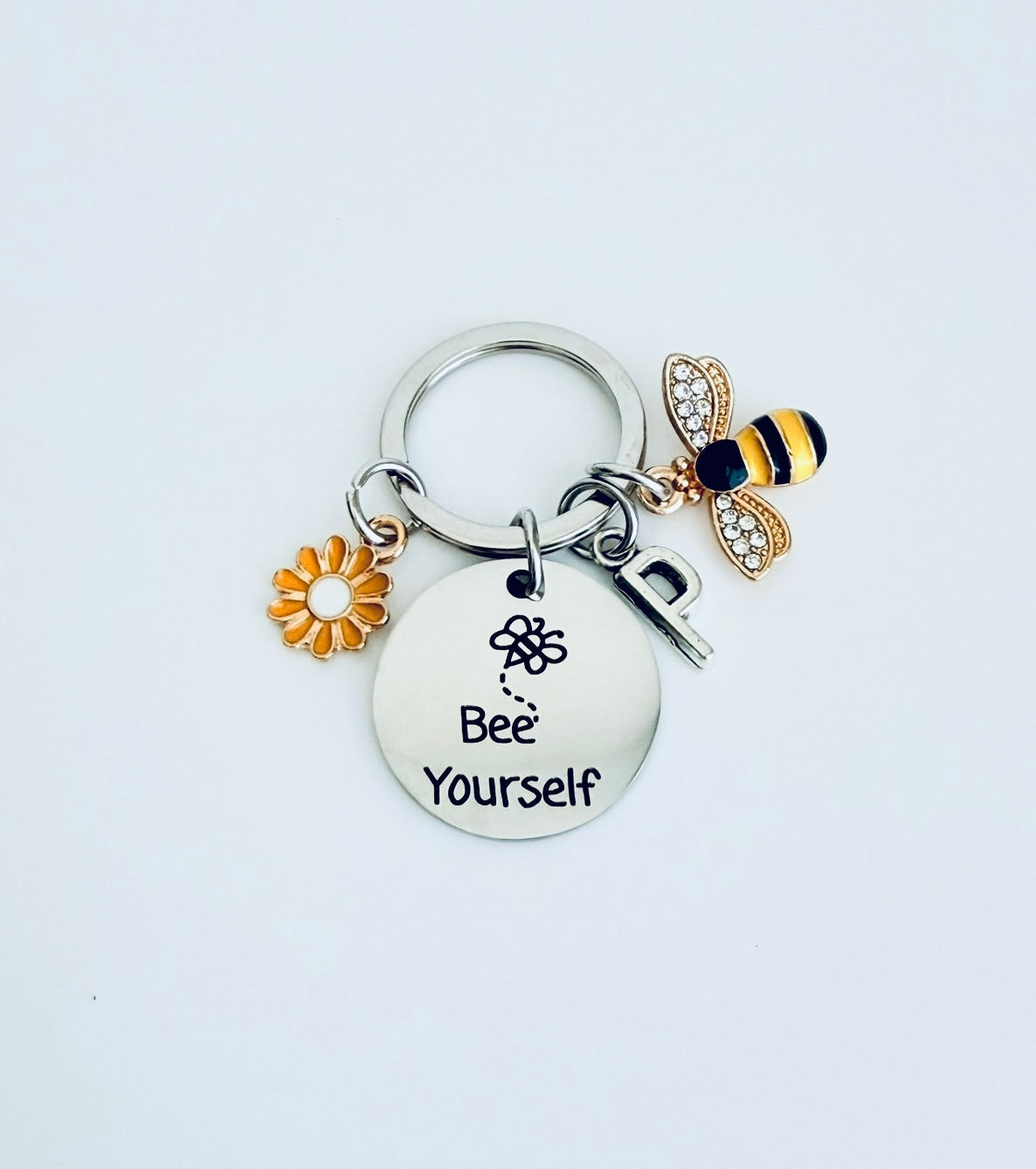Personalized Stainless Steel “Be Yourself” Keychain • Inspirational Gift • Motivational Gift