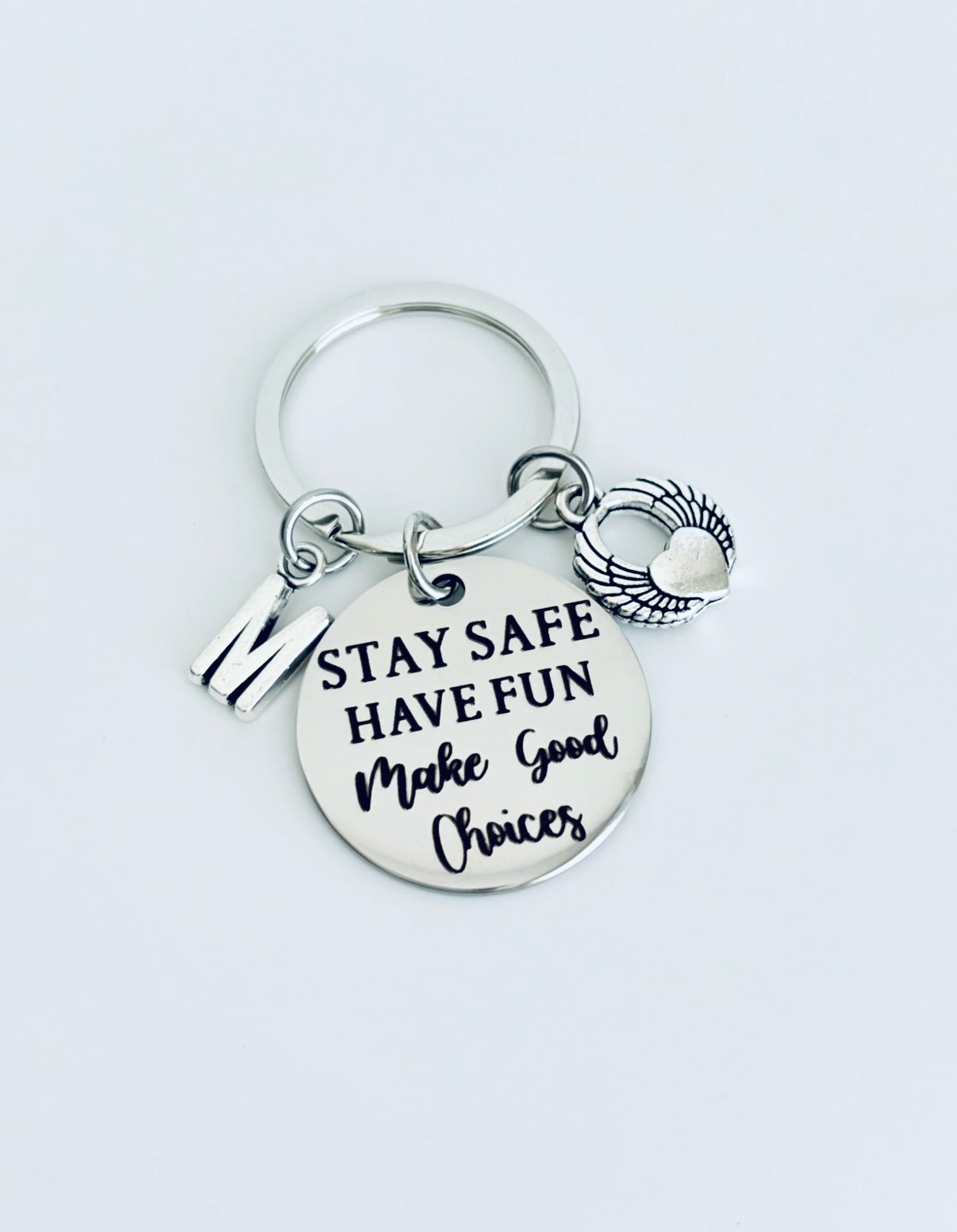 Personalized Stay Safe Keychain • Inspirational Gift