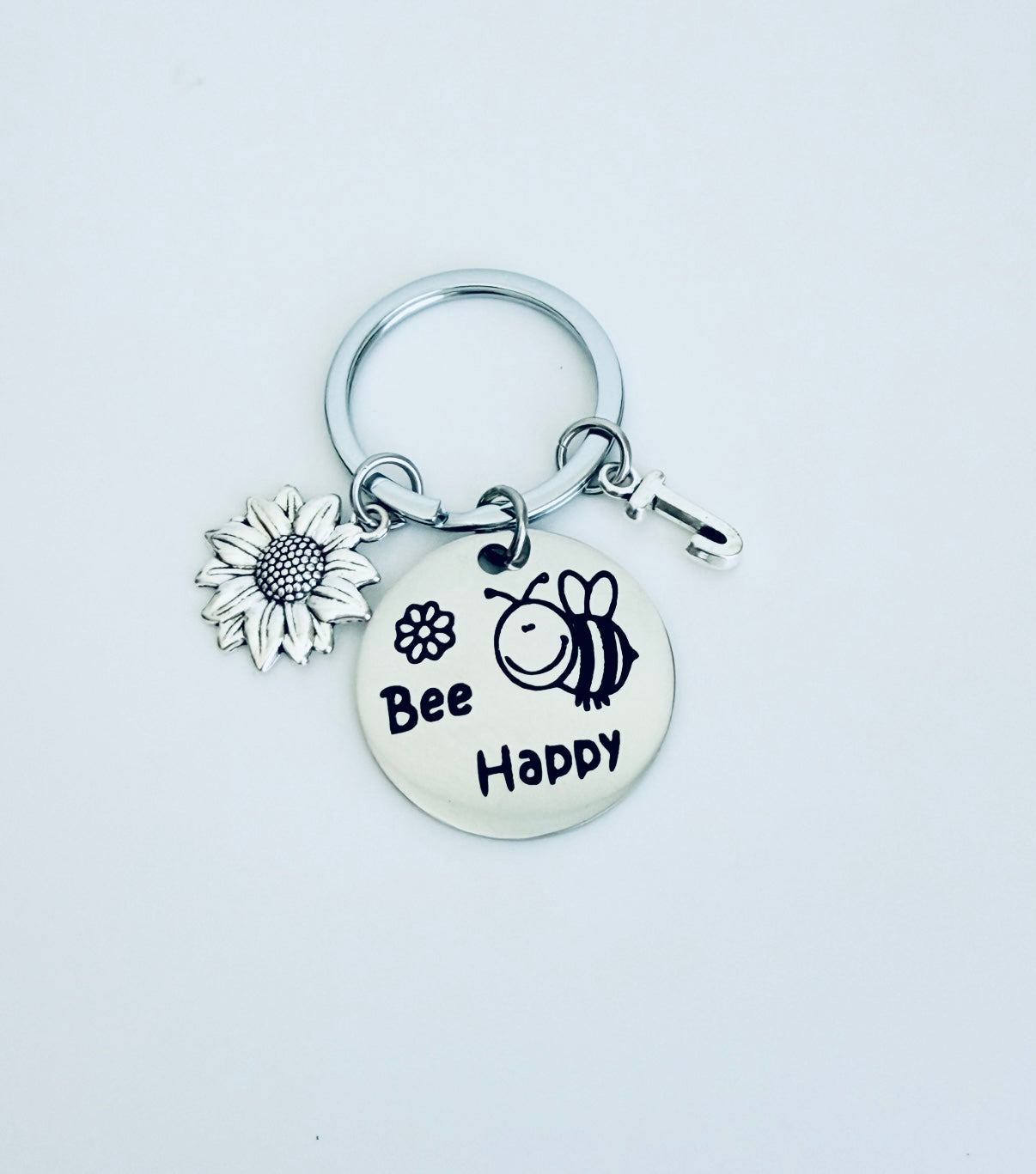 Personalized Be Happy Keychain