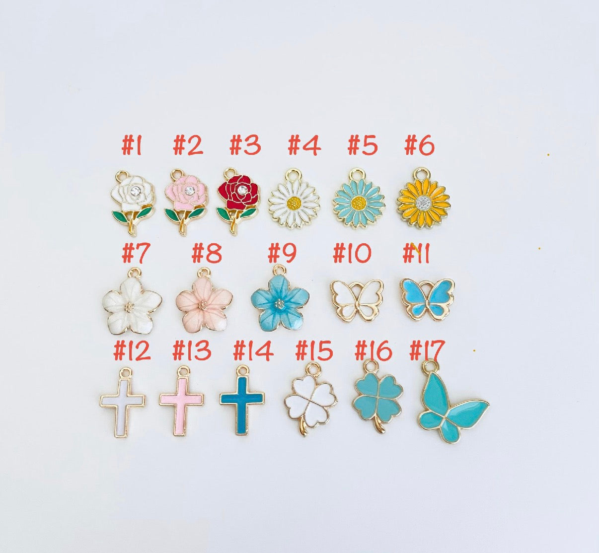 Personalized Initial Purse Charm • Flower & Butterfly Clip-On Bag Charm