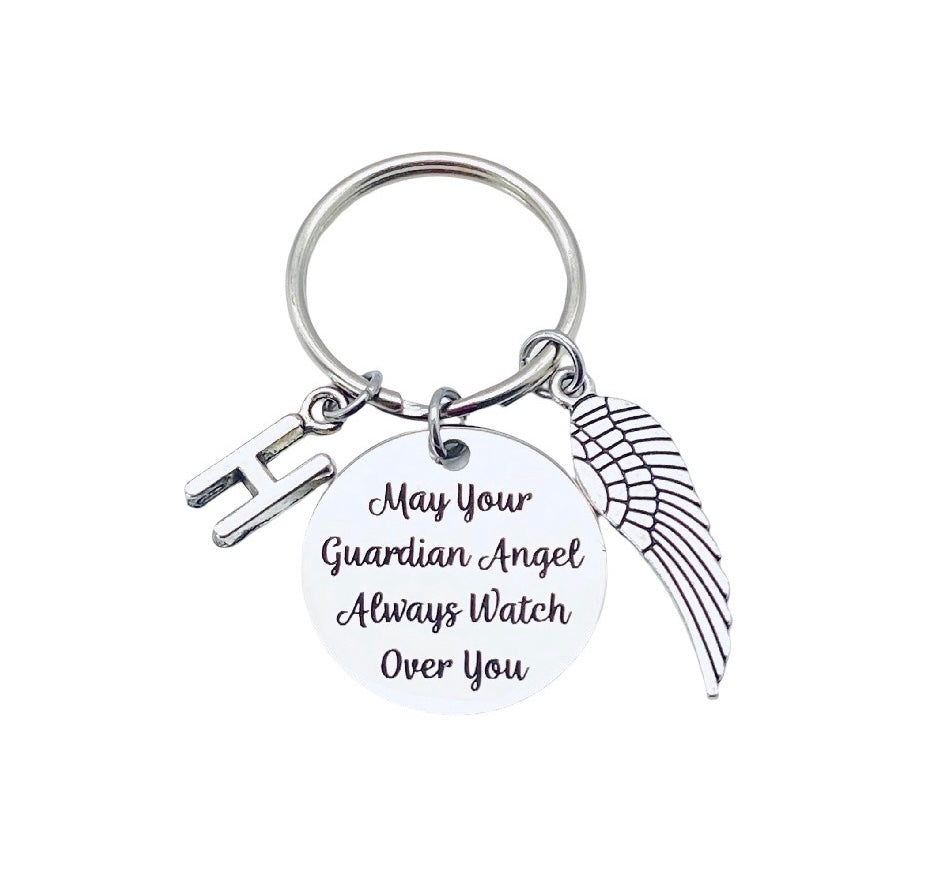 Personalized Guardian Angel Keychain