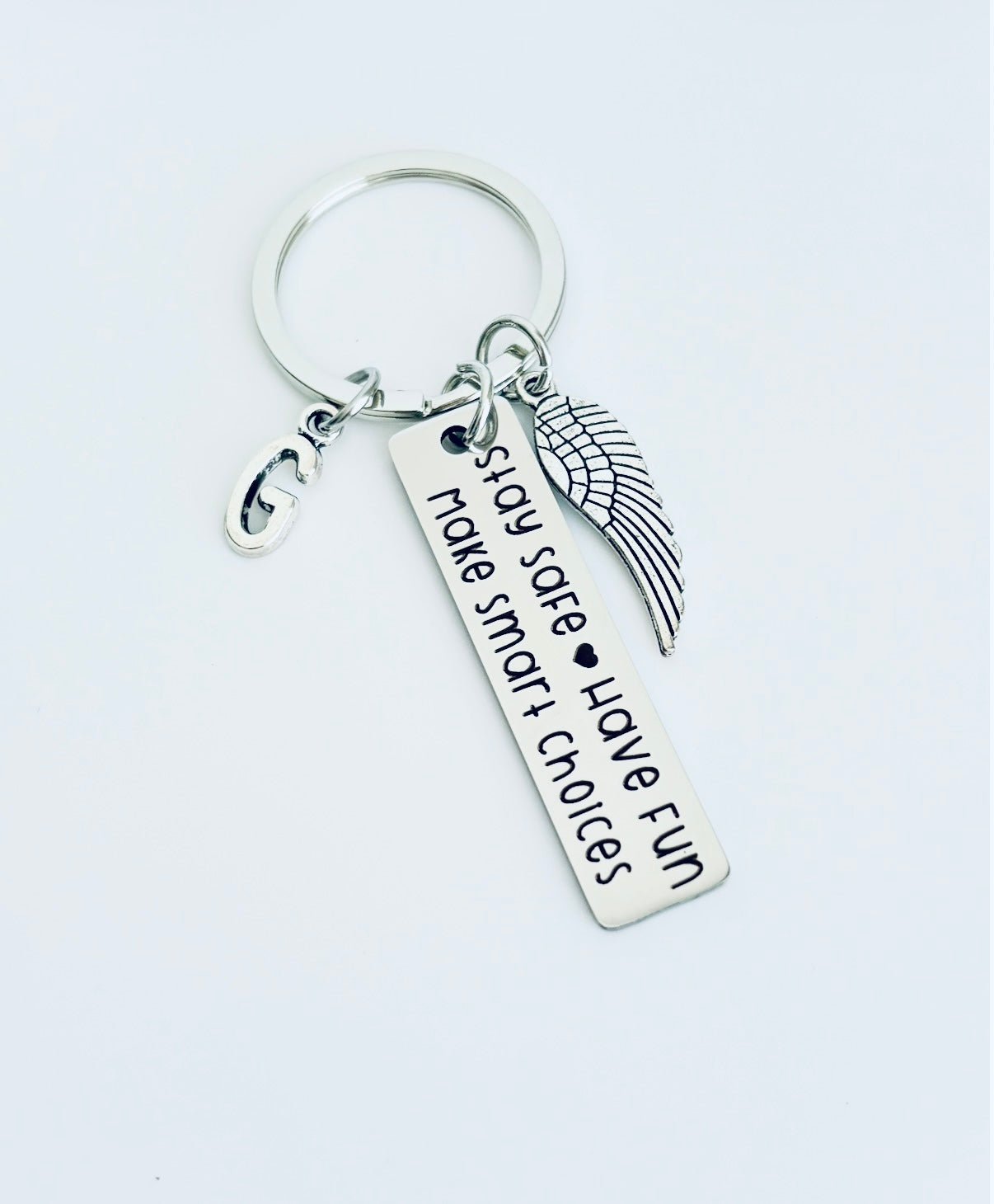 Personalized Stay Safe Keychain • Inspirational Gift