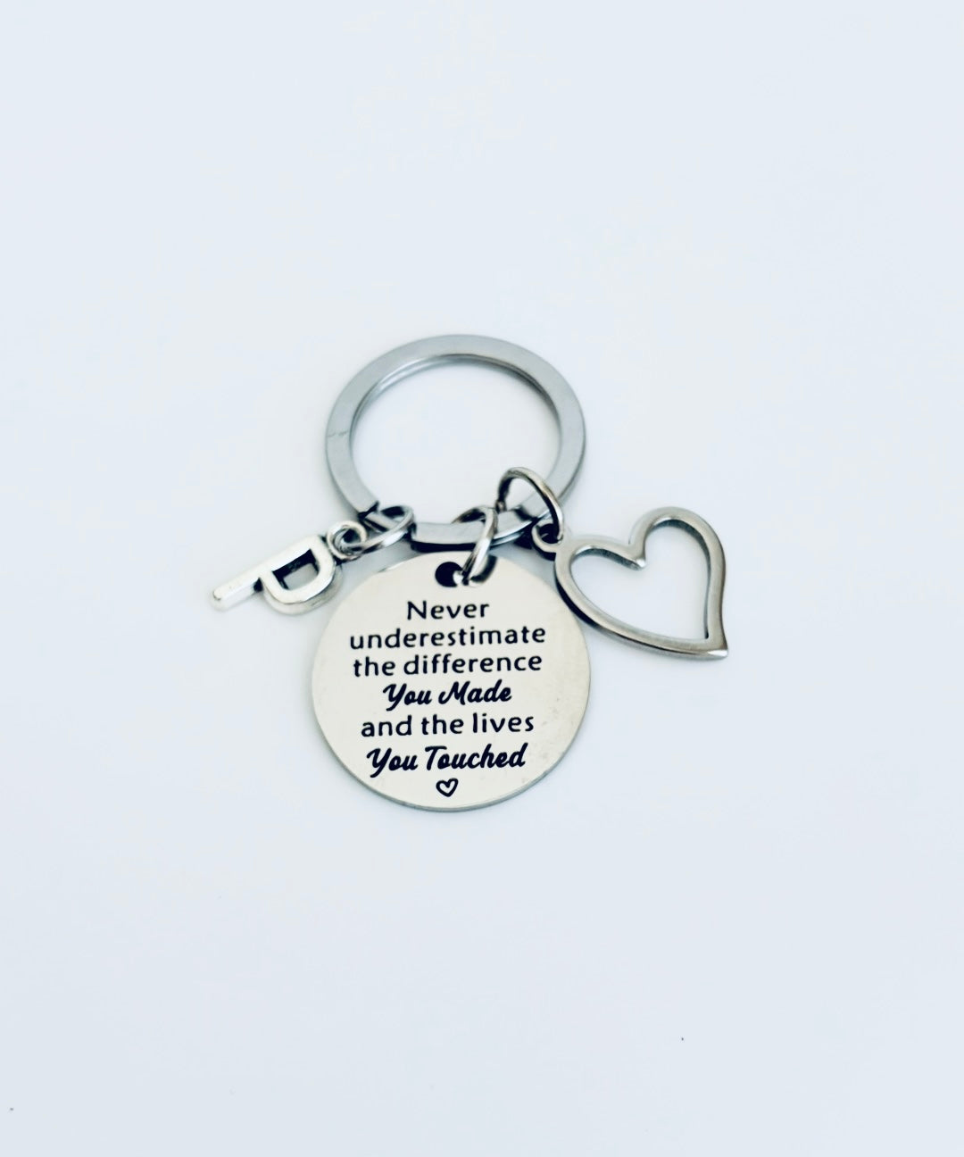 Personalized Stainless Steel Keychain • Inspirational Gift •Thank You Gift • Teacher Gift