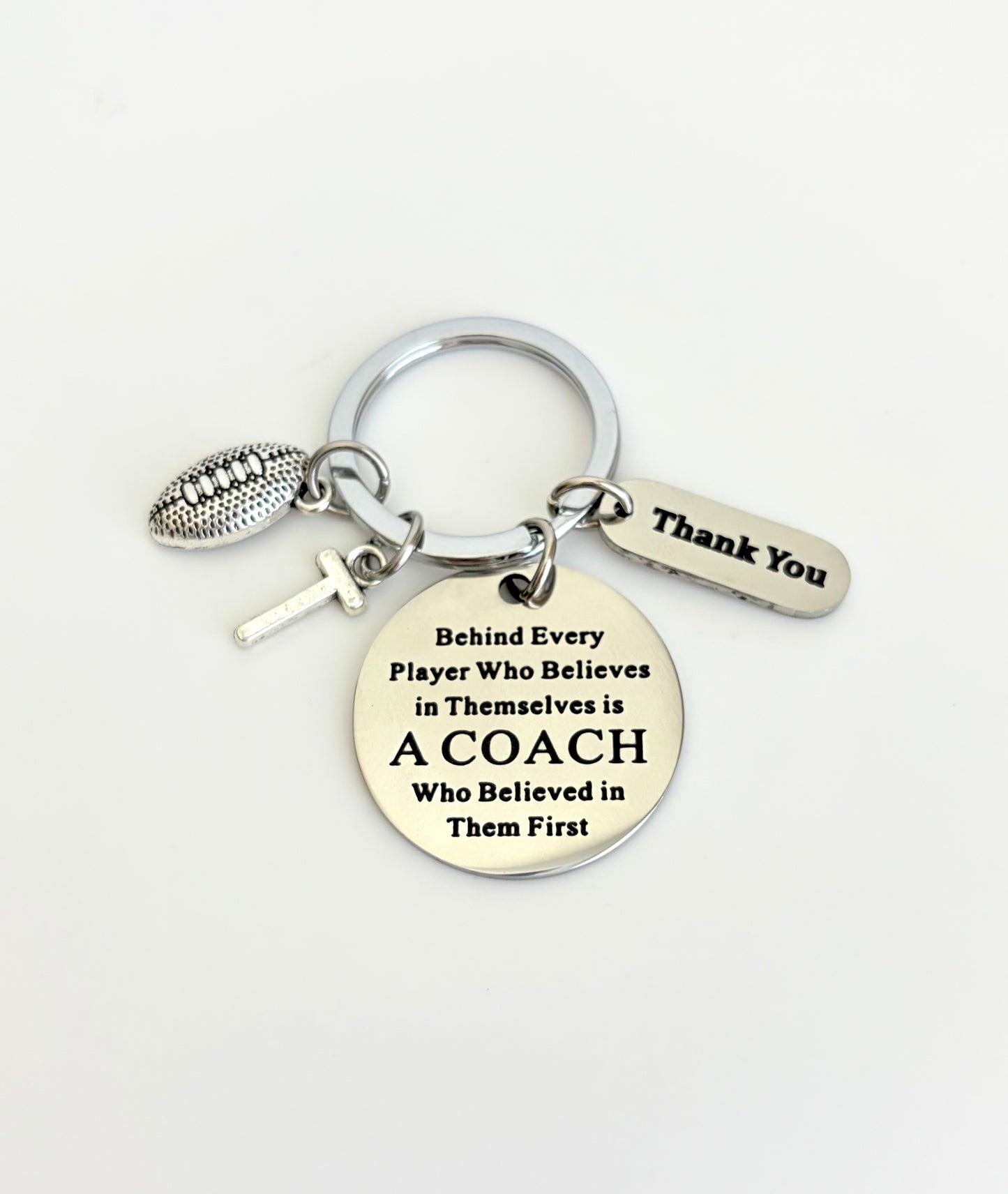 Personalized Coach Appreciation Keychain • Sports Charm & Initial Keychain