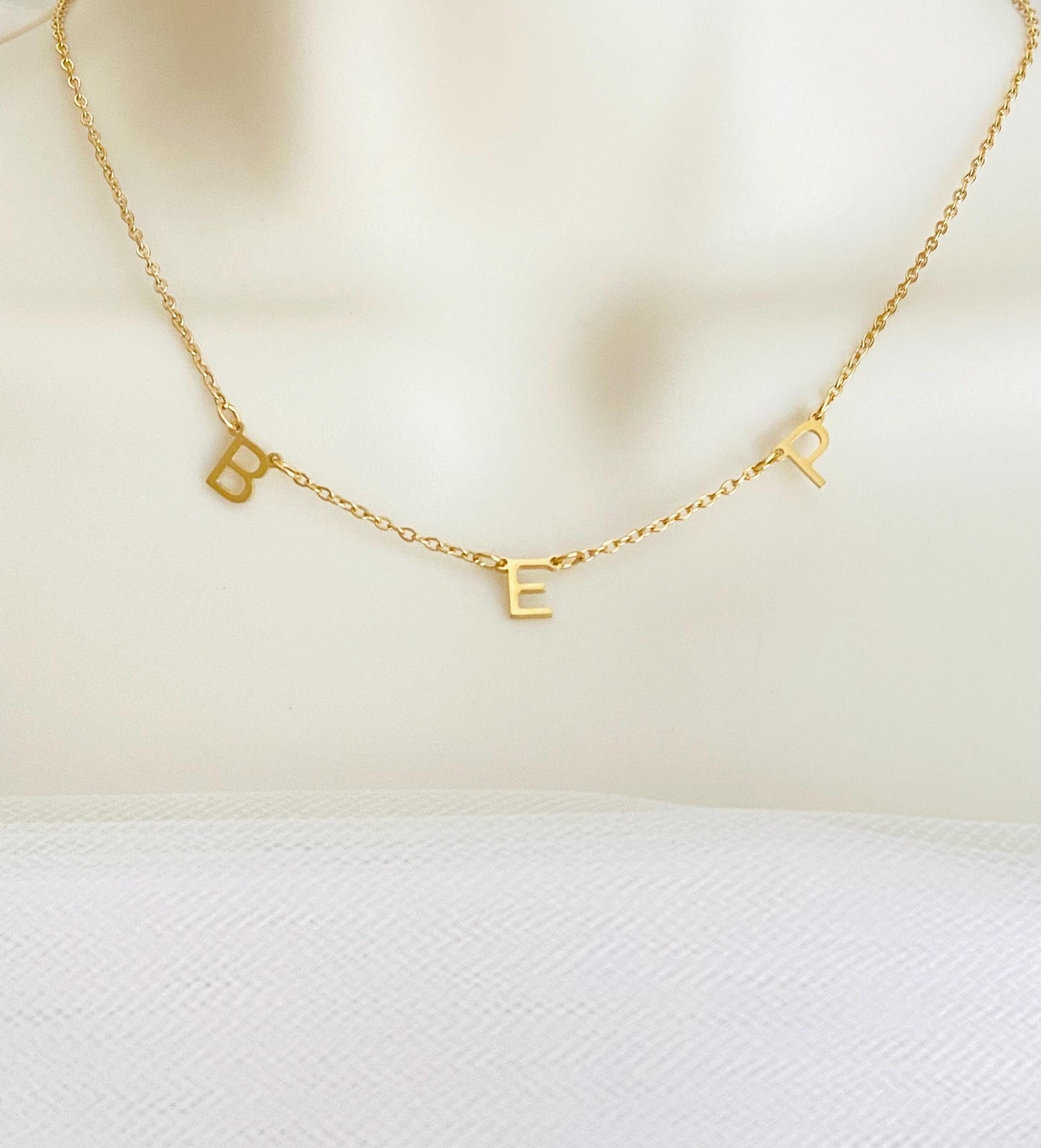 Stainless Steel Mini Letter Necklace • Dainty Initial Necklace for Women