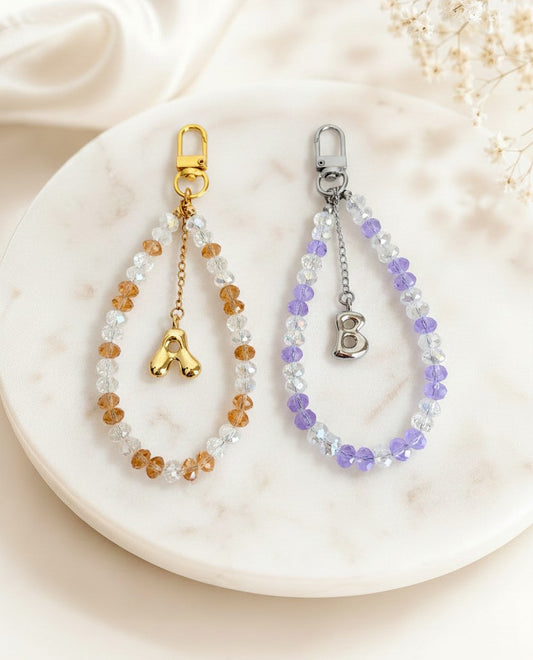 Personalized Initial Purse Charm • Crystal Beaded Bag Charm