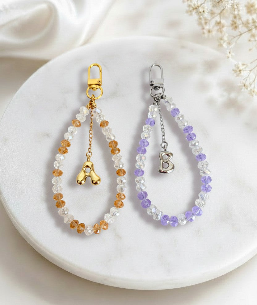 Personalized Initial Purse Charm • Crystal Beaded Bag Charm