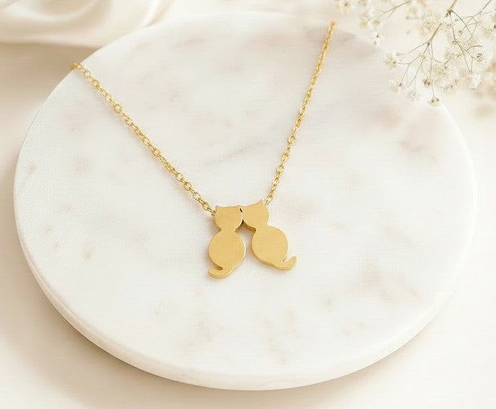 Personalized Gold Cat Necklace