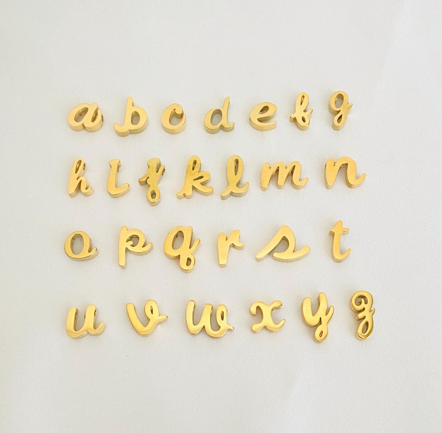 Personalized Stainless Steel Lowercase Script Initial Necklace • Stainless Steel or Gold