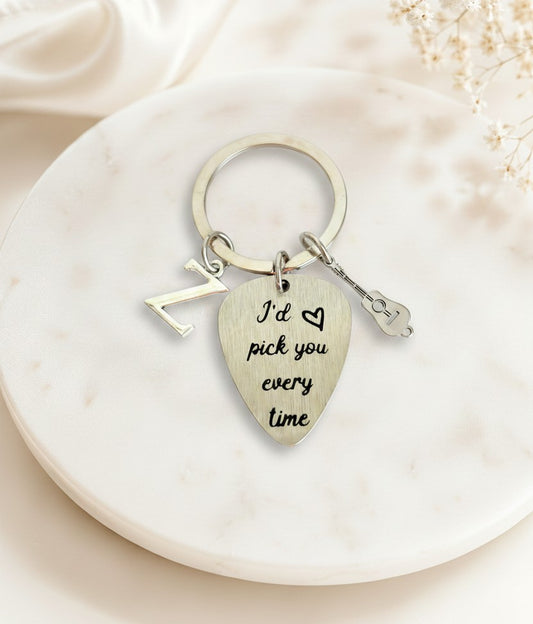Personalized Guitar Pick • Custom Engraved Guitar Pick “I’d Pick You Every Time”