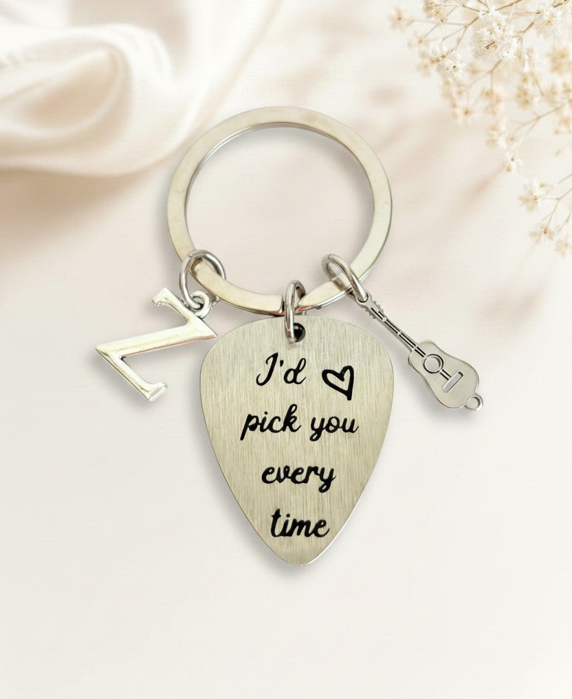 Personalized Guitar Pick • Custom Engraved Guitar Pick “I’d Pick You Every Time”