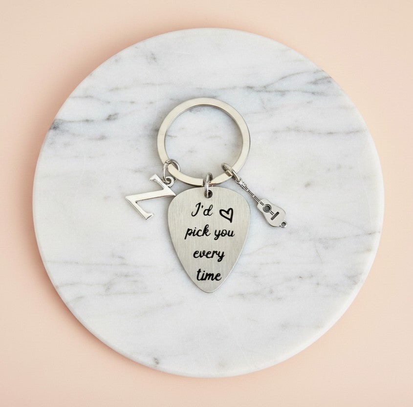 Personalized Guitar Pick • Custom Engraved Guitar Pick “I’d Pick You Every Time”