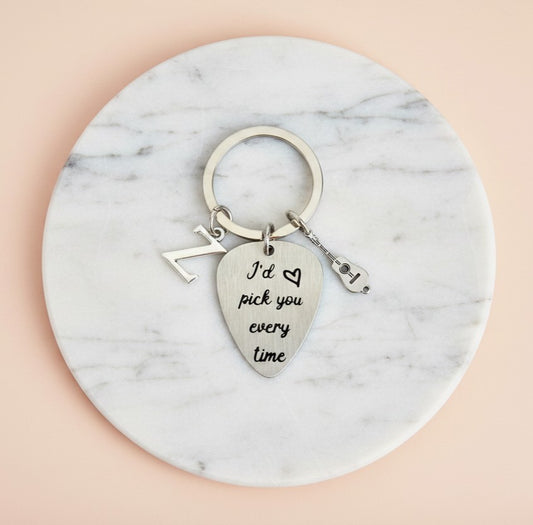 Personalized Guitar Pick • Custom Engraved Guitar Pick “I’d Pick You Every Time”