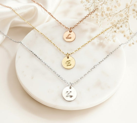 Personalized Initial Necklace • Sterling Silver, Gold Filled & Rose Gold