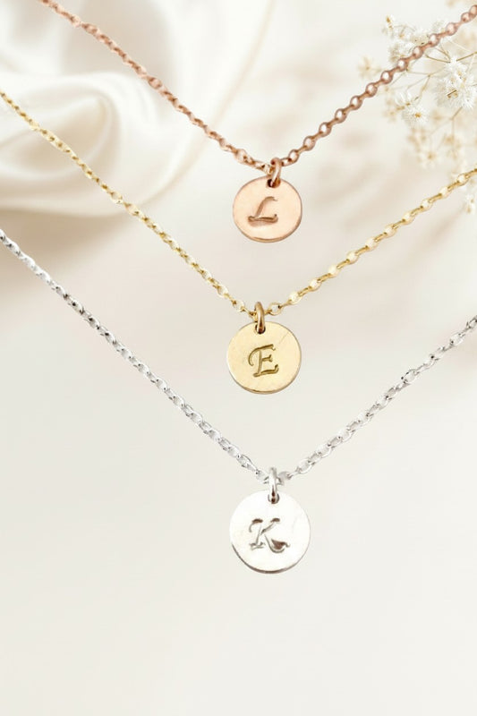Personalized Initial Necklace • Sterling Silver, Gold Filled & Rose Gold