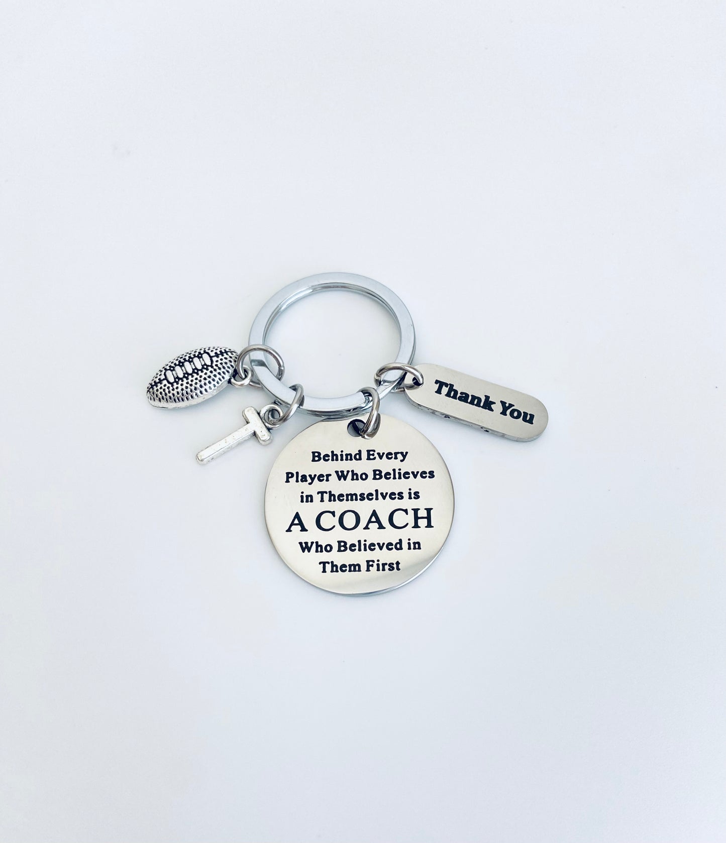 Personalized Coach Appreciation Keychain • Sports Charm & Initial Keychain