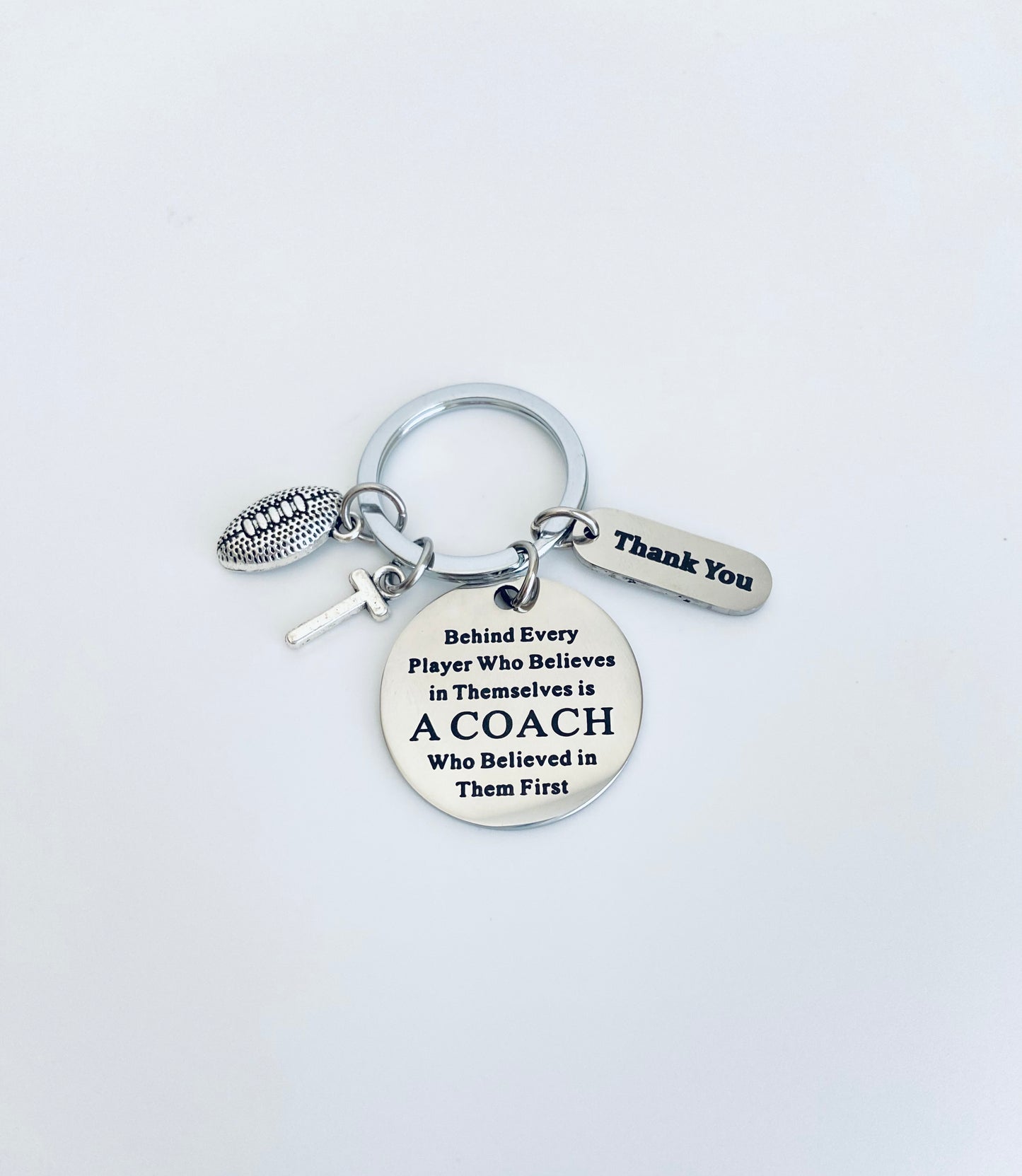 Personalized Coach Appreciation Keychain • Sports Charm & Initial Keychain