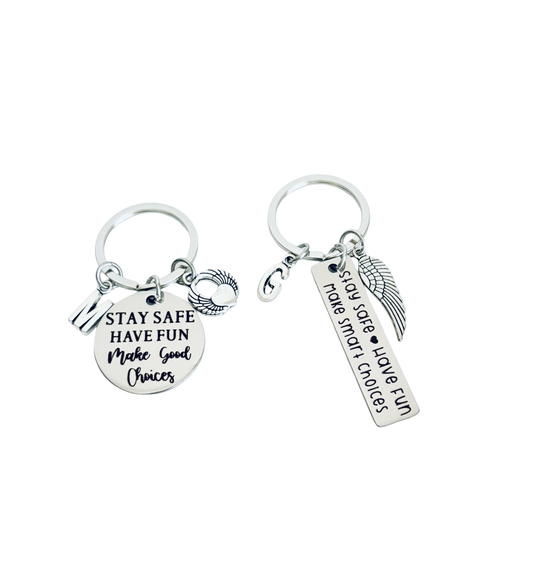 Personalized Stay Safe Keychain • Inspirational Gift