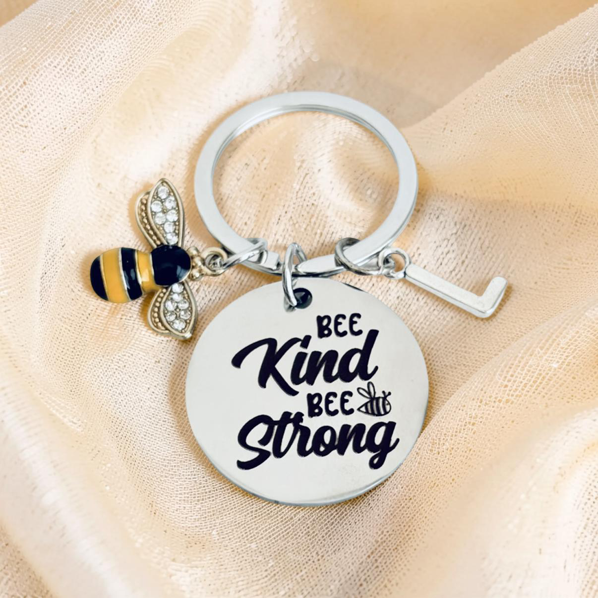 Personalized Be Kind and Be Strong Keychain • Inspirational Gift • Motivational Gift for Her