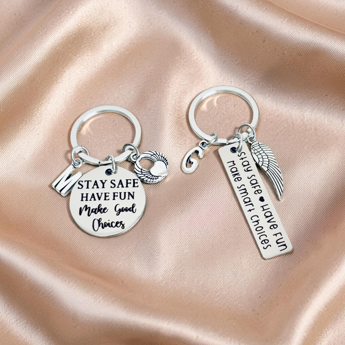 Personalized Stay Safe Keychain • Inspirational Gift
