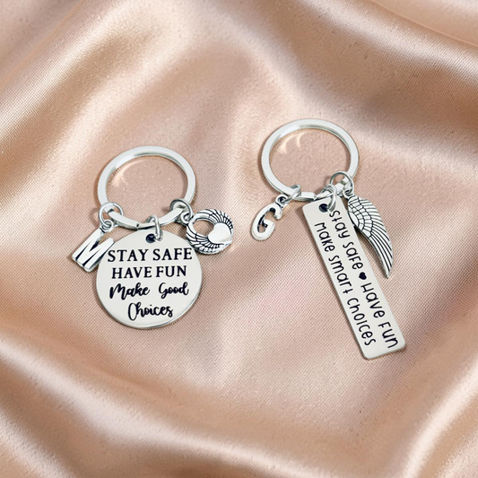 Personalized Stay Safe Keychain • Inspirational Gift