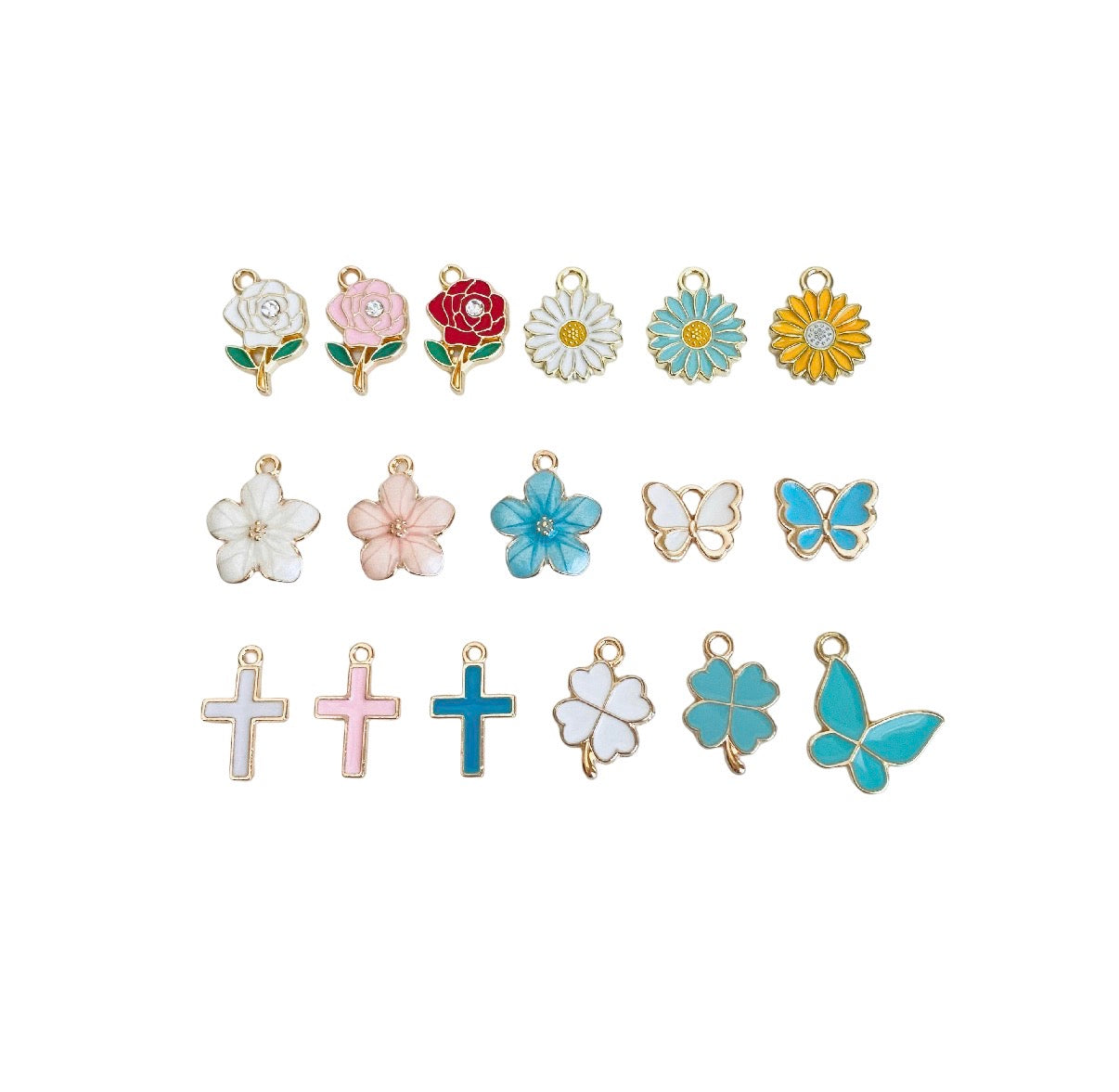 Personalized Initial Purse Charm • Flower & Butterfly Clip-On Bag Charm
