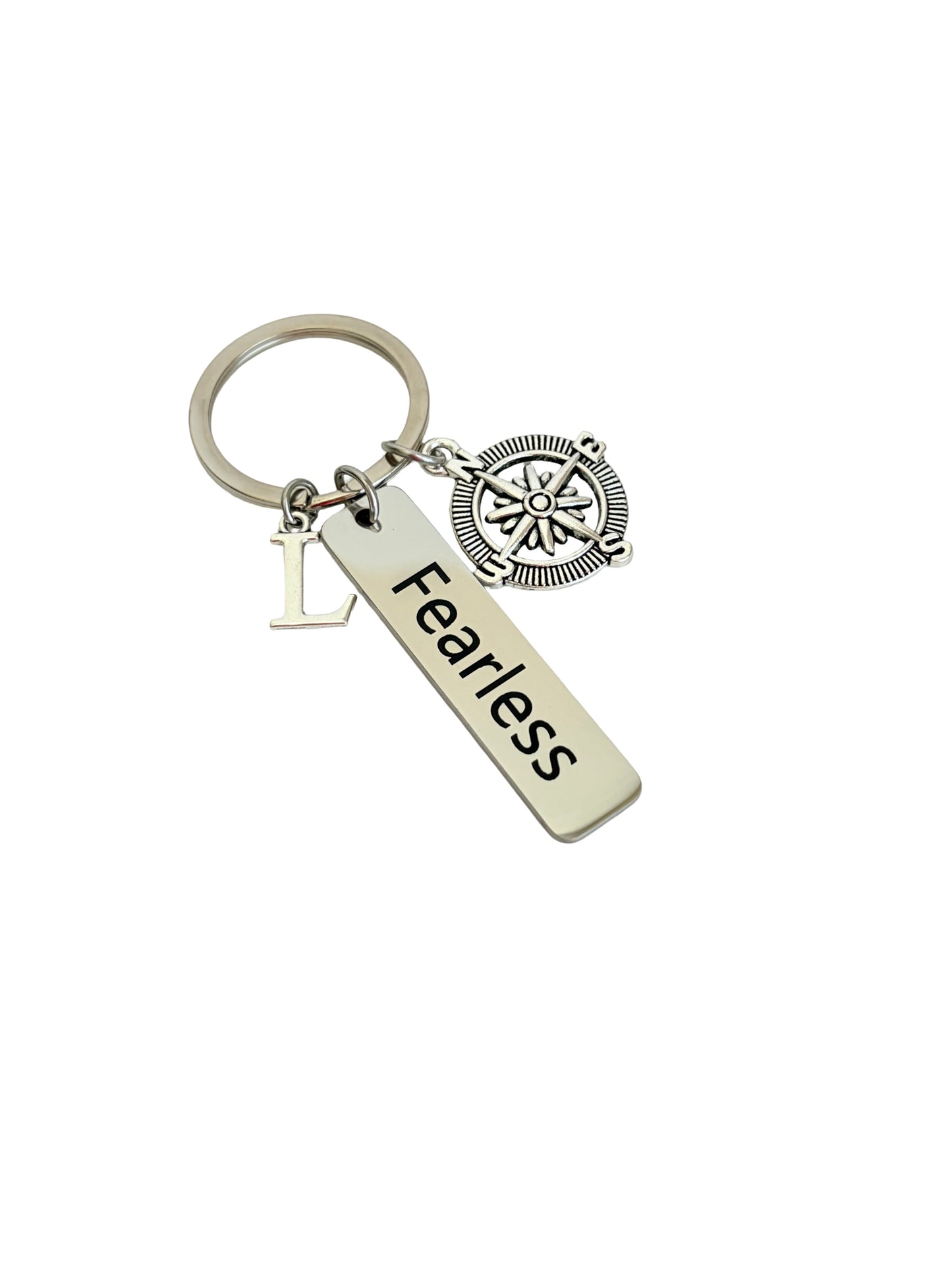 Personalized Initial Morse Code Keychain • Custom Inspirational Morse Code Key Chain • I Love You, Fearless, Never Give Up