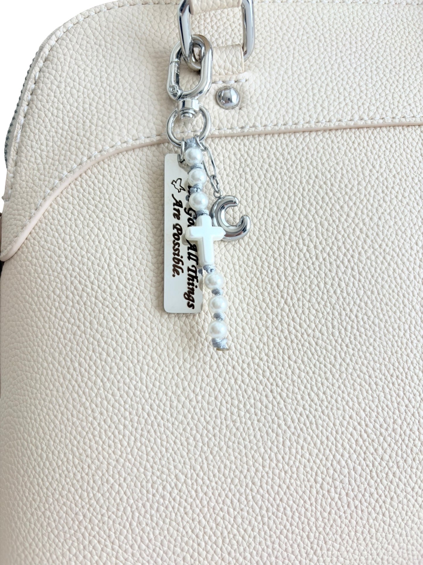 Personalized “With God All Things Possible” Bag Charm