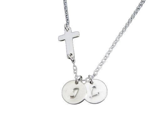 Personalized Sterling Silver Cross Necklace