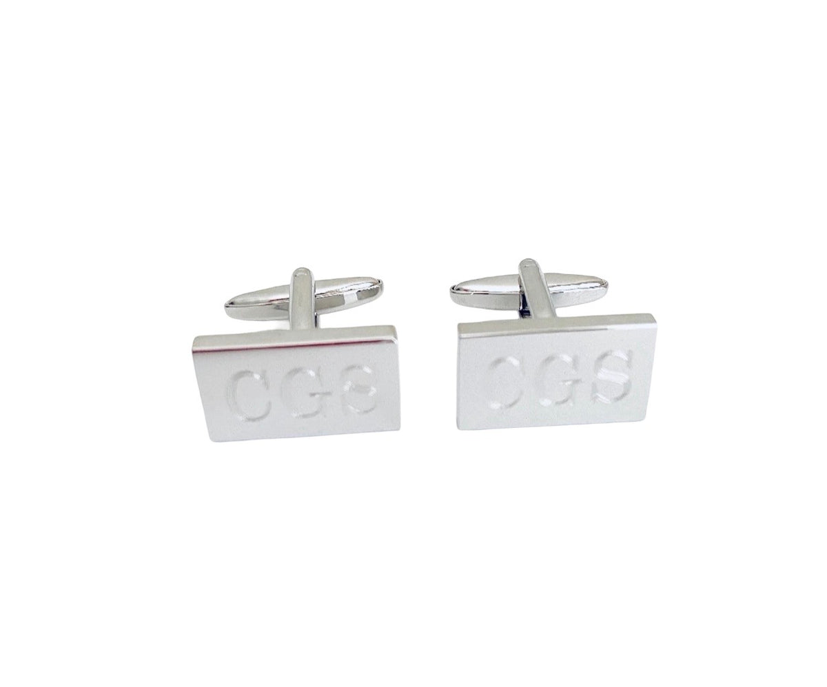 Personalized Polished Rectangle Cufflinks