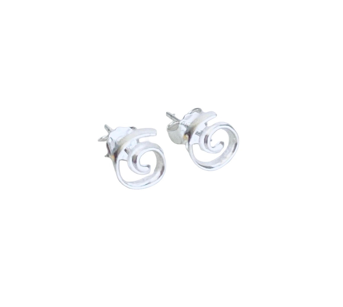 Sterling Silver Swirl Stud Earrings