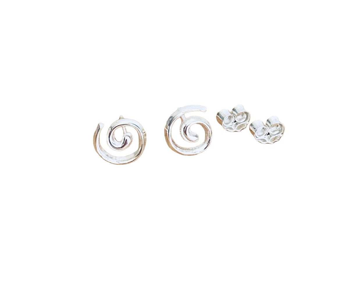Sterling Silver Swirl Stud Earrings