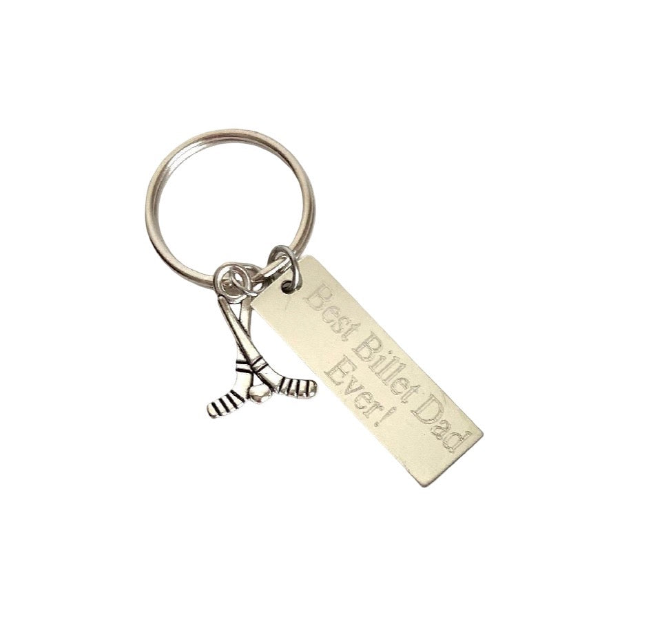 Personalized Ice Hockey Keychain