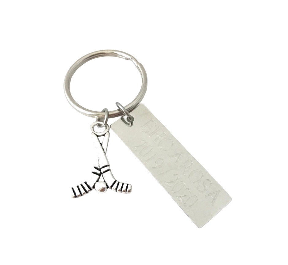 Personalized Ice Hockey Keychain