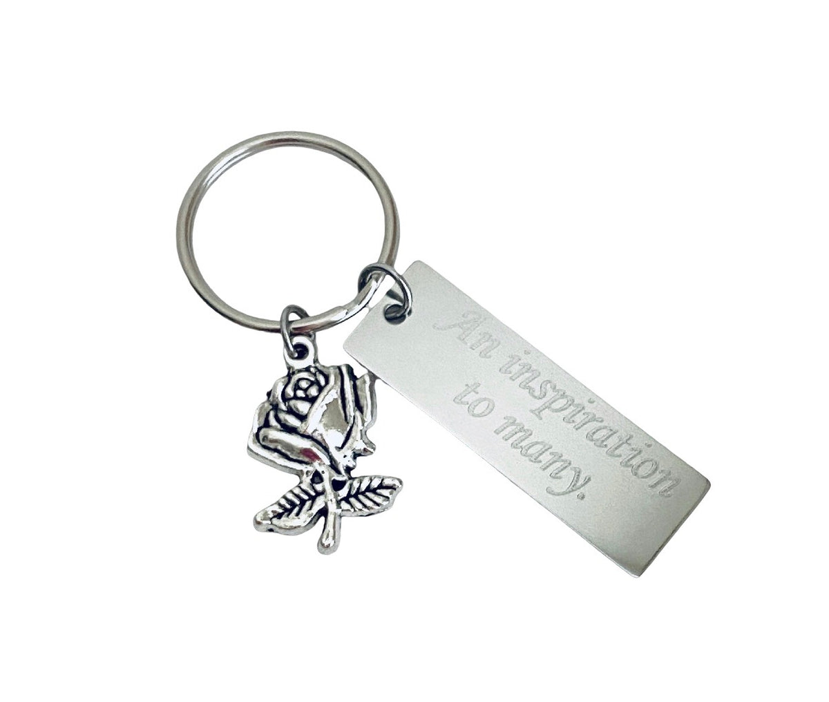Personalized Rose Keychain