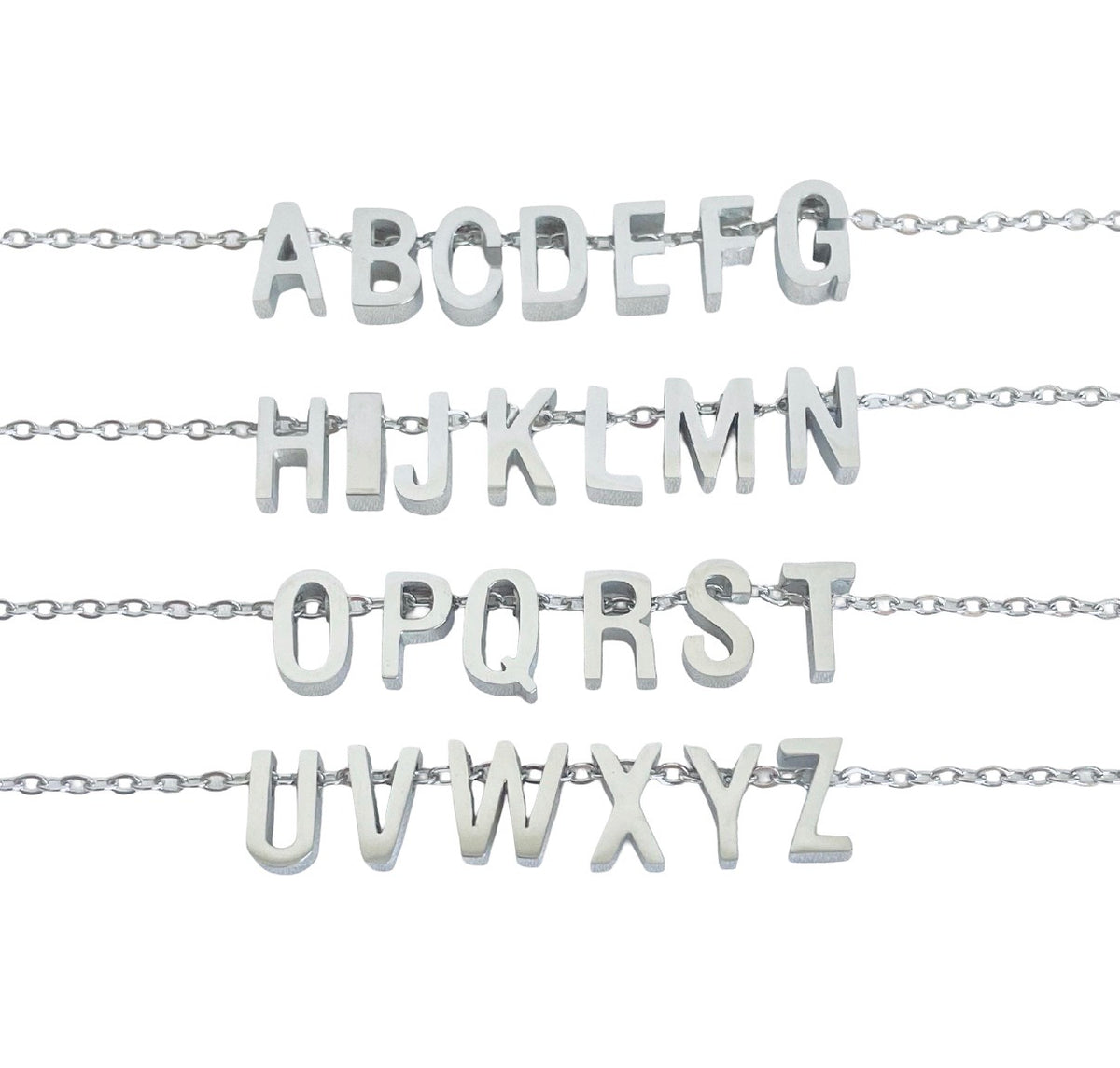 Personalized Two Initials Necklace • Stainless Steel & Gold over Stainless Steel