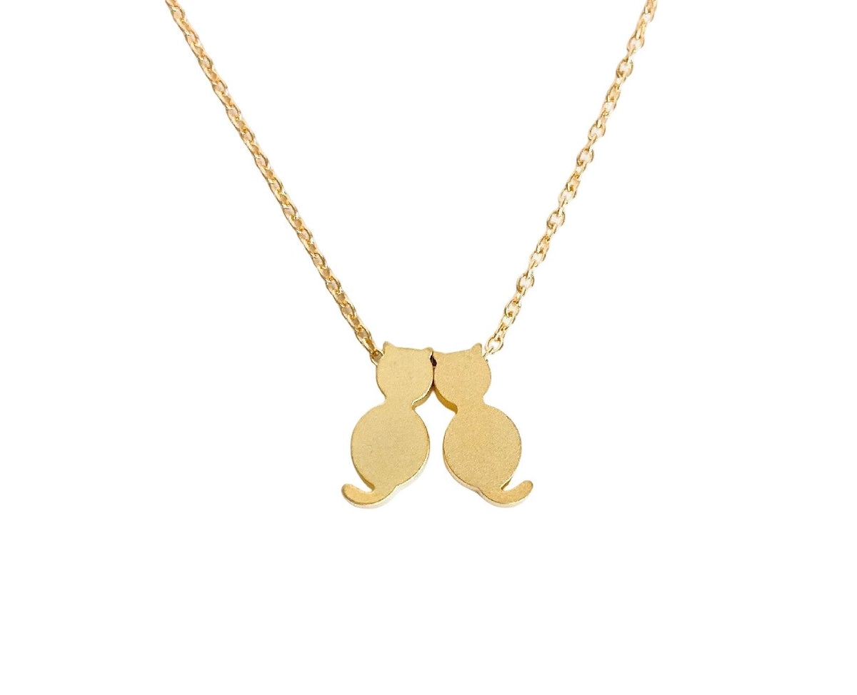 Personalized Gold Cat Necklace