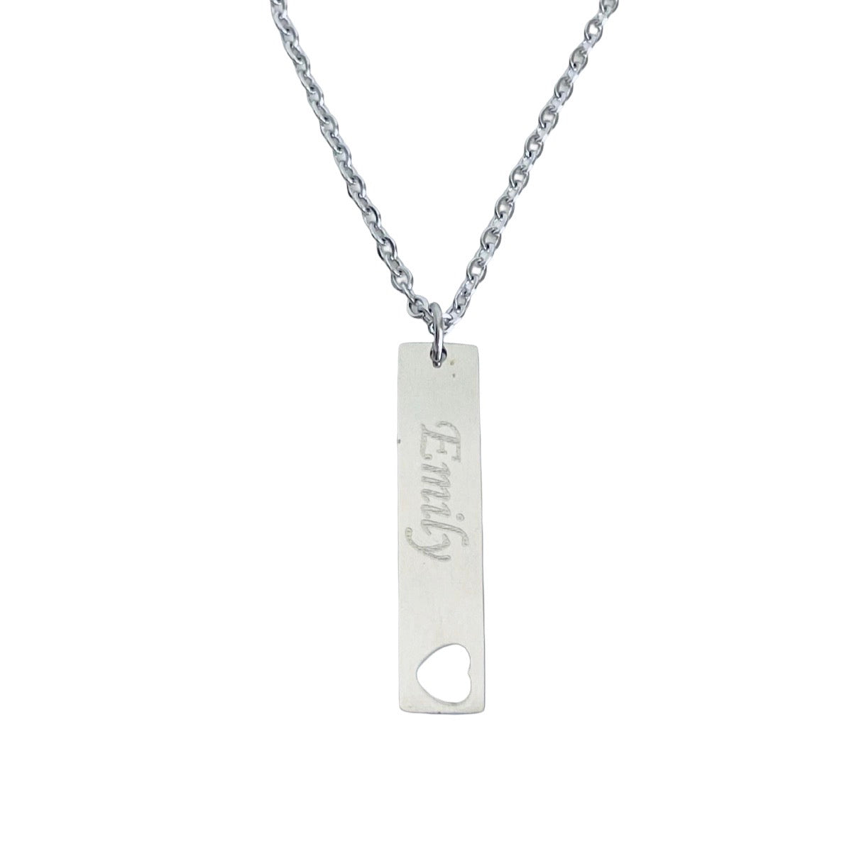 Personalized Stainless Steel Vertical Bar Necklace