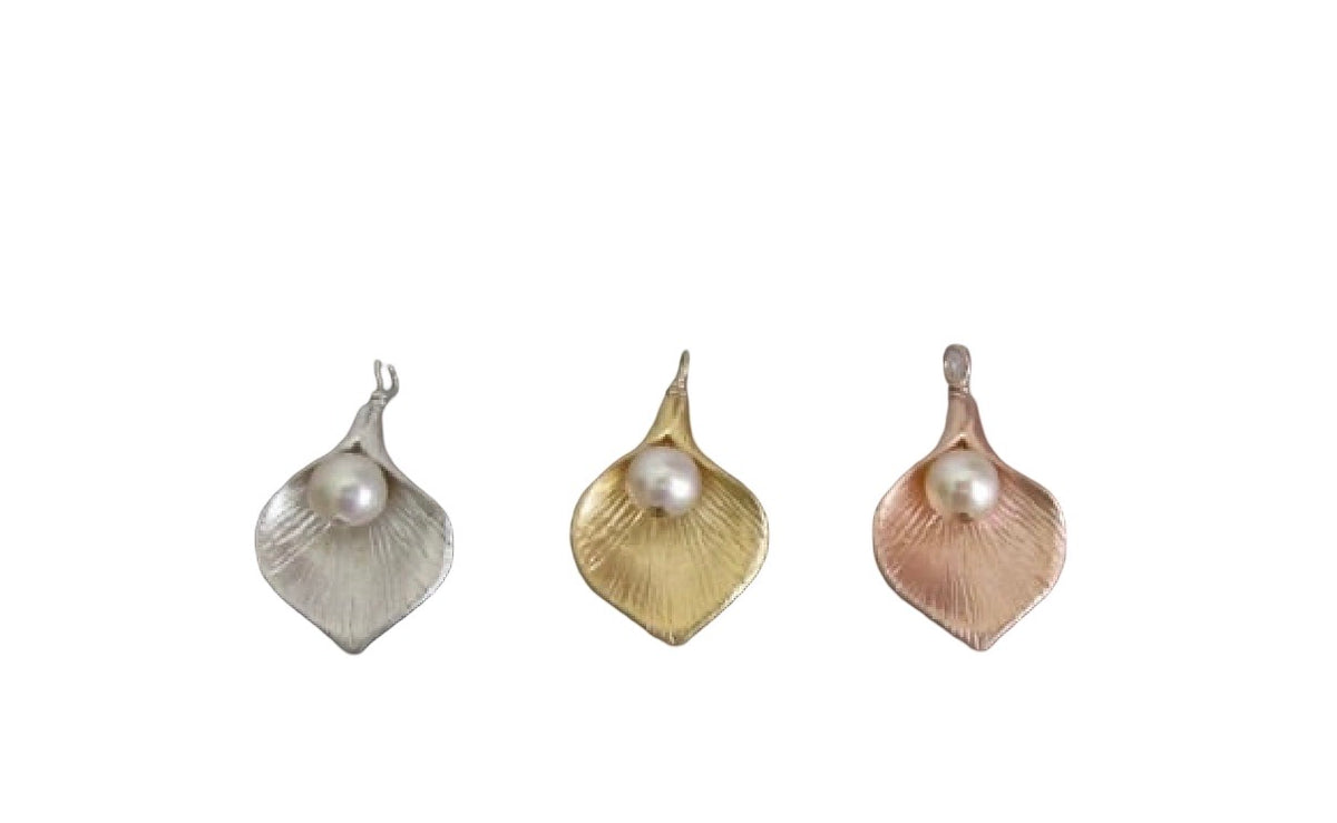 Calla Lily Flower Necklace • Stainless Steel, Gold over Stainless Steel & Rose Gold over Stainless Steel