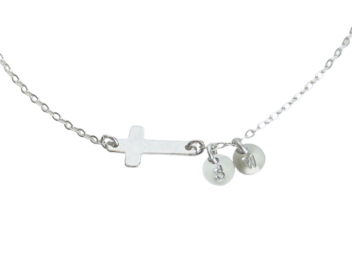 Personalized Sterling Silver Cross Bracelet
