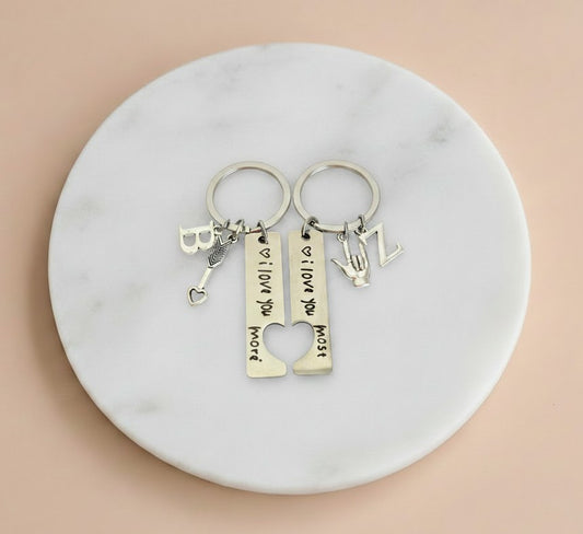 Personalized “I Love You" Keychain Set