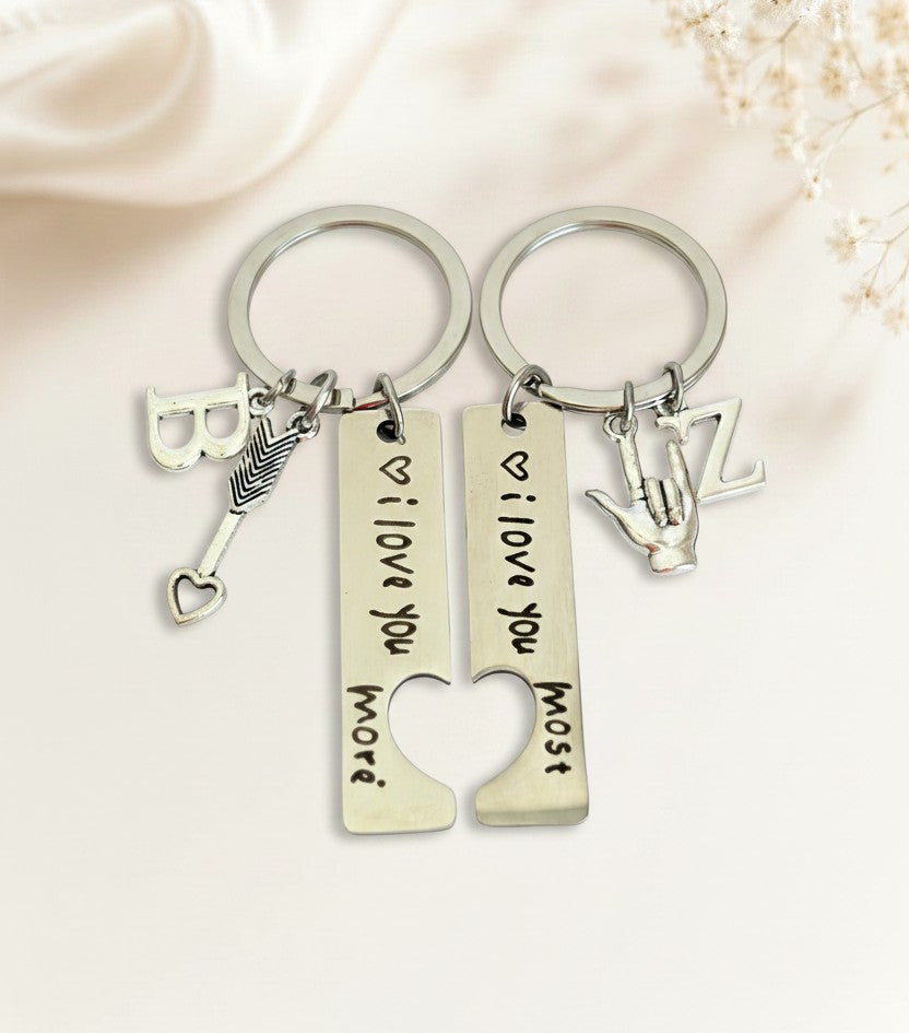 Personalized “I Love You" Keychain Set